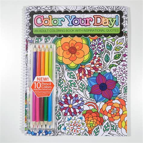 Color Your Day An Adult Coloring Book Includes Colored