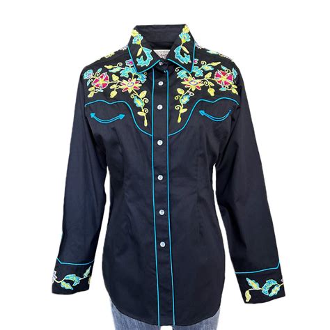 Rockmount Womens Vintage Floral Embroidered Western Shirt