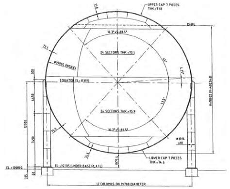Spherical Pressure Vessel With 12 Columns Inner Diameter Of The Sphere