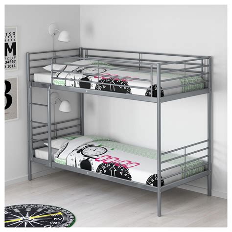 Ikea SvÄrta Bunk Bed Frame Silver Color Howtomake Metal Bunk Beds