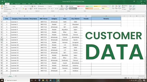 How To Maintain Customers Records In Excel Customers Data Master