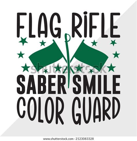 Flag Rifle Saber Smile Color Guard Stock Vector Royalty Free