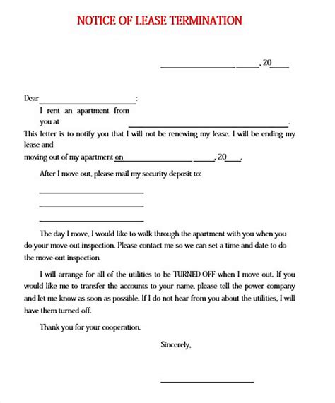 lease termination letter template format sample example my xxx hot girl