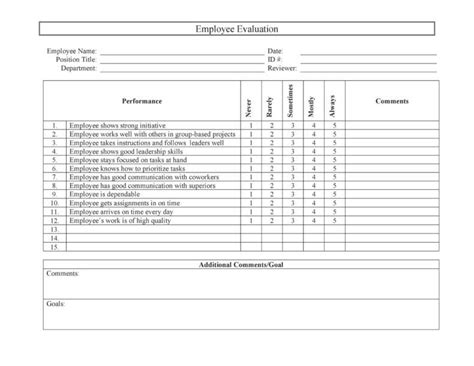 Employee Evaluation Forms Performance Review Examples Artofit