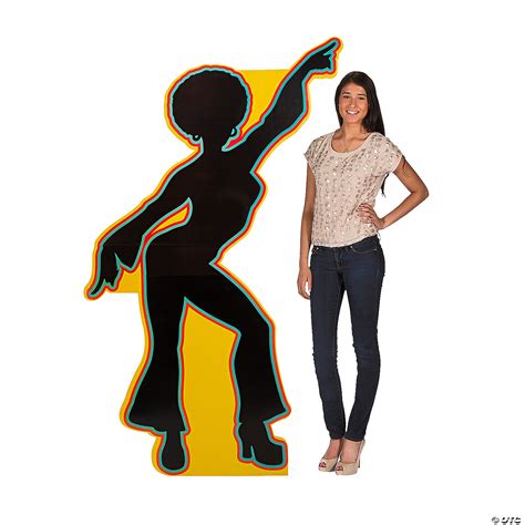 6 Ft Disco Dancer Silhouette Life Size Cardboard Cutout Stand Up