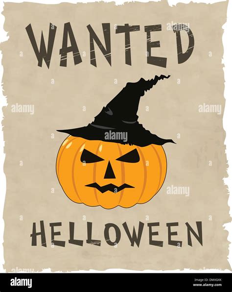 The Vector Helloween Pumpkin Wanted Stock Vector Image And Art Alamy