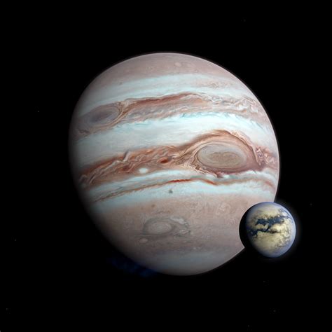 3d Model Gas Giant Planet With Moon Alien Planet 8k Vr Ar Low