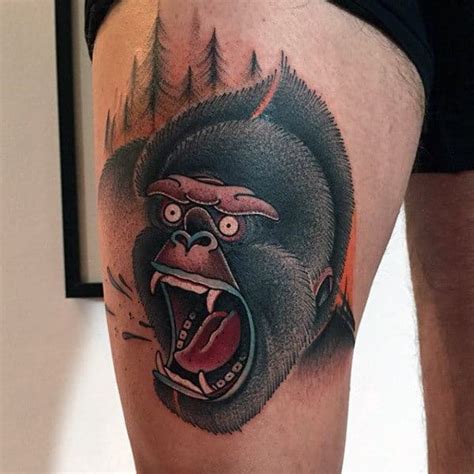 Aggressiveness is not their true nature. 100 Gorilla Tattoo Designs For Men - Great Ape Ideas