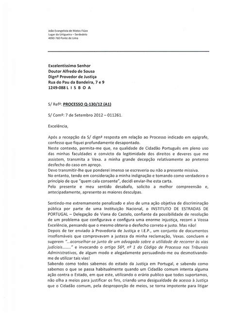 Jemfiuza Vóz De Portugal Carta Escrita Ao Provedor De Justiça” Sem