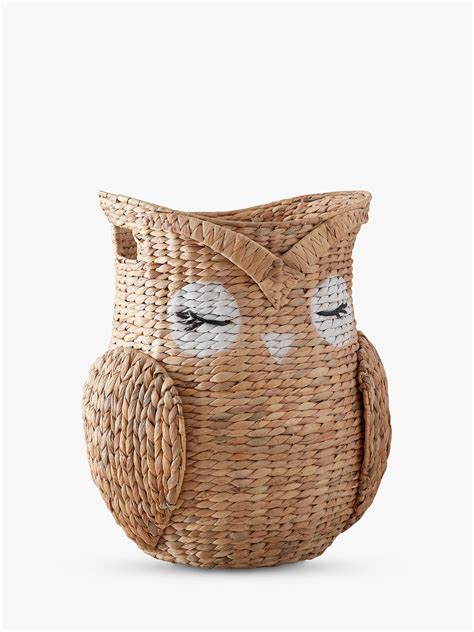 Pottery Barn Kids Woodland Owl Storage Basket Natural At John Lewis