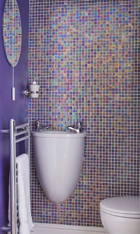 Just one watertight recessed light in the shower ceiling will reflect from this shimmery tile and brighten the beginning of your day. 25 Impressive Multi Colored Tile Bathroom Design Ideas ...