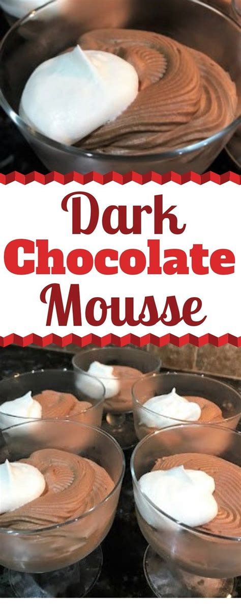 Next comes a layer of chocolate mousse, ghirardelli semisweet chocolate chips of course! Dark Chocolate Mousse | Recipe | Dark chocolate mousse ...