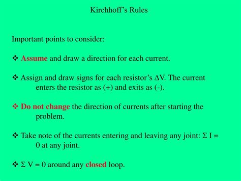 Ppt Kirchhoffs Rules Powerpoint Presentation Free Download Id3884318