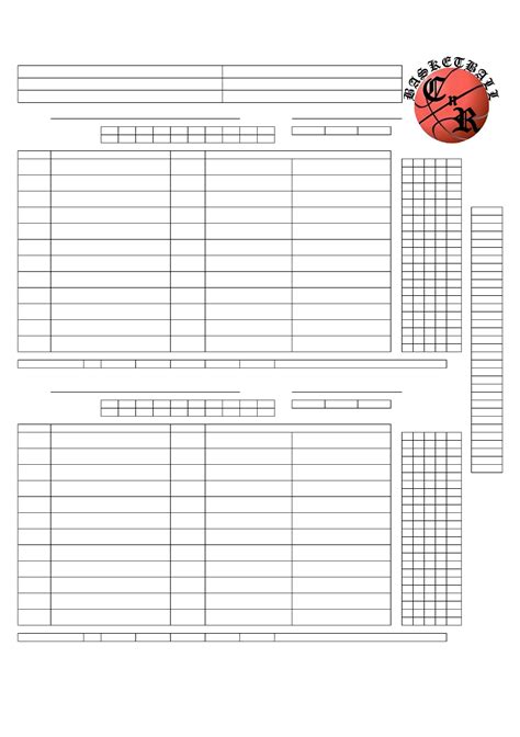 Free Printable Basketball Score Sheet Minimalist Blank Printable