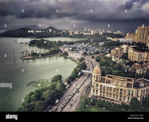 Birdseye View Of Powai Lake Andheri East Mumbai India Stock Photo