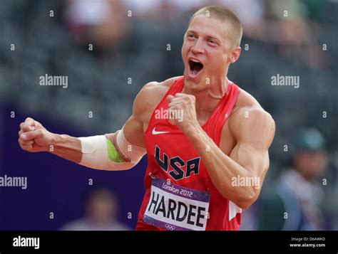 Ashton Eaton Of Usa Celebrates In The Mens Javelin Throw In Olympic