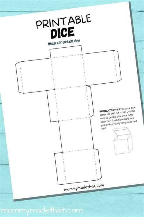Printable Dice Template How To Make Paper Dice
