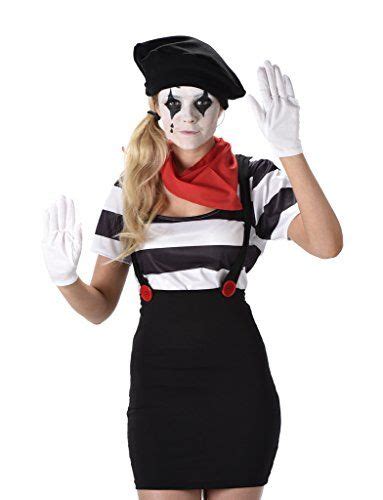 Womens French Mime Artist Costume Size Small Karnival
