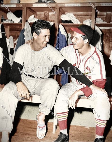 Cp729 Ted Williams Stan Musial Cardinals Red Sox Colorized Photo Ted