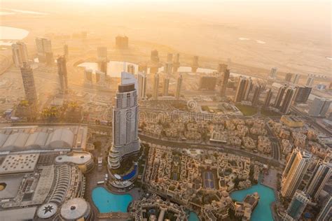 Dubai Downtown Morning Scene Top View Stock Photo Image Of View