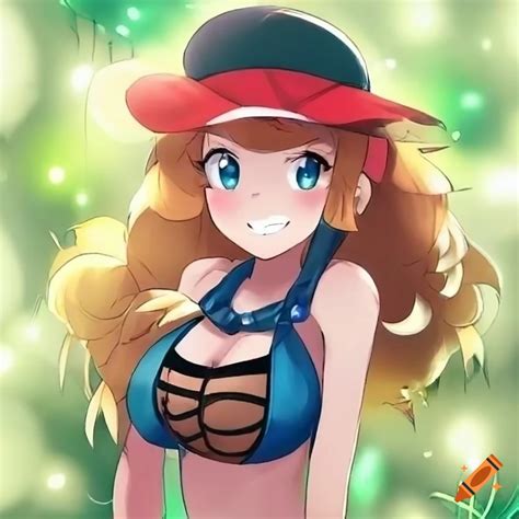 Waifu Original Character In Summer Attire From The Pok Mon Series On