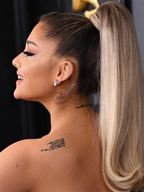 Ariana Grandes Tattoos See The ‘sweetener Singers Ink Hollywood Life