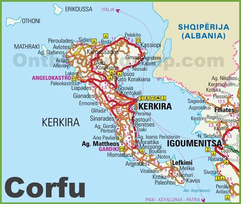 Corfu Tourist Map