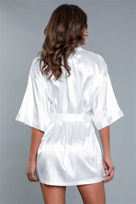 Plus Size White Satin Robe Etsy