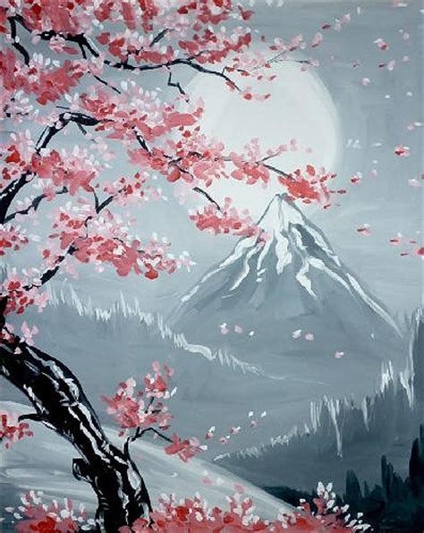 It's a simple process, but requires plenty of care. Paint Nite: Simi Cherry Blossoms