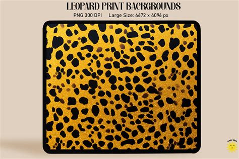 Yellow Leopard Print Backgrounds By Mulew Art Thehungryjpeg