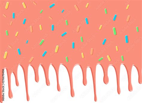 Dripping Donut Glaze Background Pink Liquid Sweet Flow Tasty Dessert Topping With Colorful