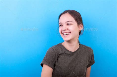 Happy Smiling Teenager Girl Stock Photo By Dcstudio Photodune