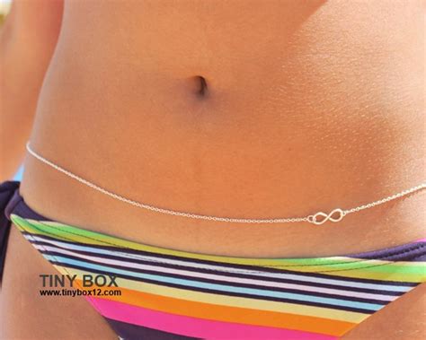 Sterling Silver Infinity Belly Chain Body Chain Body Etsy