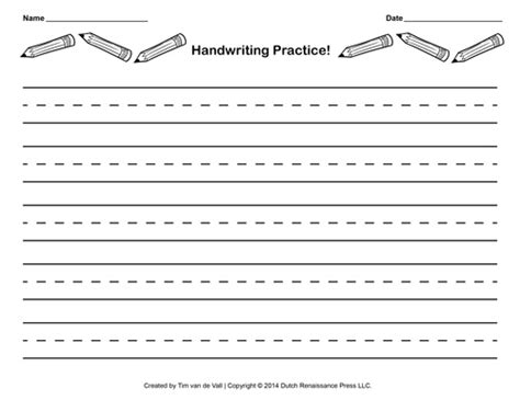 Free Handwriting Practice Paper For Kids Blank Pdf Templates