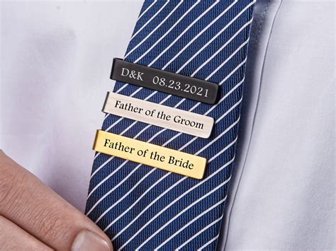 Personalized Tie Clips Custom Tie Bar Clip On Tie Gold Tie Etsy