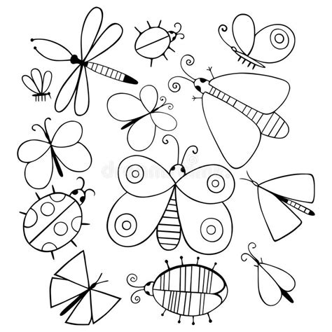 In der vorlagen kategorie insekten schmetterlinge sind im moment 17 ausmalbilder vorhanden. De Leuke Reeks Van Het Beeldverhaal Zwart-wit Insect ...