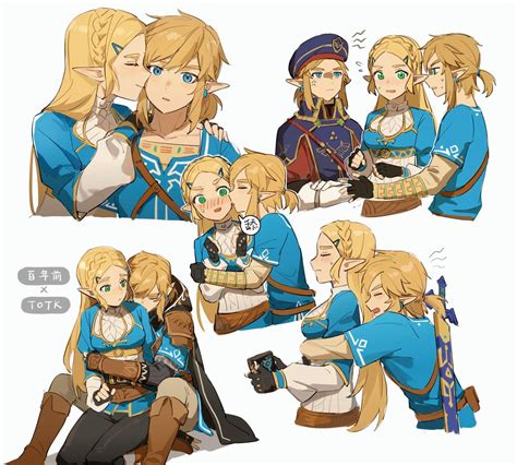 Link And Princess Zelda The Legend Of Zelda And More Drawn By Wufaxianshi Cnd Danbooru