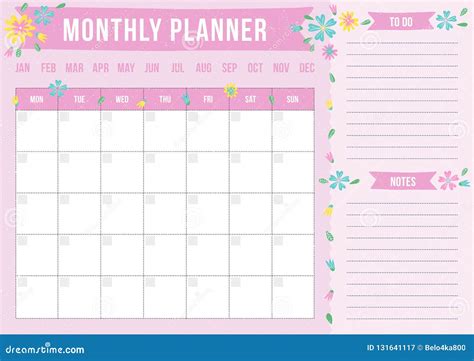 Printable Cute Monthly Planner Template Printable Templates
