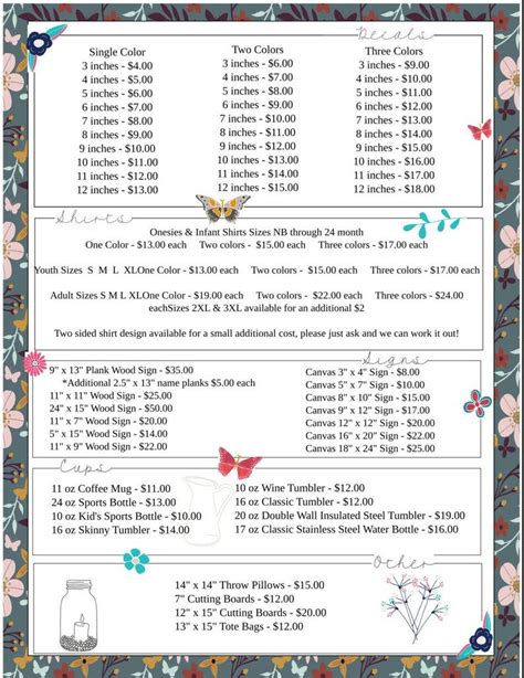 Alberta demand occupation list 2021. Floral & Butterfly Price List - Vinyl Business - SVG File ...