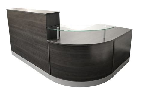 L Shaped Office Reception Counter Corner Desk Anthracite Modern New