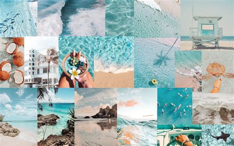 Free Download Beach Theme Collage Aesthetic Desktop W Vrogue Co
