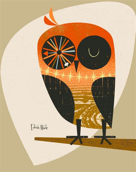 Mid Century Modern Owl 3 Art Print By Edwin Wade Mid Century Art X