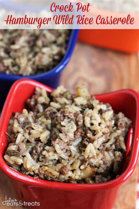 Bring to a boil, reduce to a simmer, and cook the rice for 45 minutes, or until tender. Crock Pot Hamburger Wild Rice Casserole - My Recipe Magic