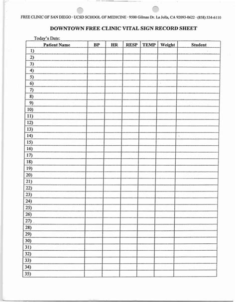 Maybe you would like to learn more about one of these? Free Printable Vital Sign Sheets