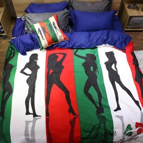 Unique Hot Girl Adult Bedding Set Sexy Queen Size Duvet Cover Bed Sheets 100 Cotton Printed