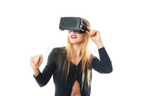 Woman In Virtual Reality Helmet Stock Photo Image Of Vision Portrait