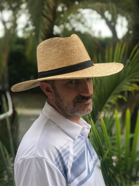 Palm Hat Big Brim Hat Flat Brim Hat Hats For Men Hats For Etsy