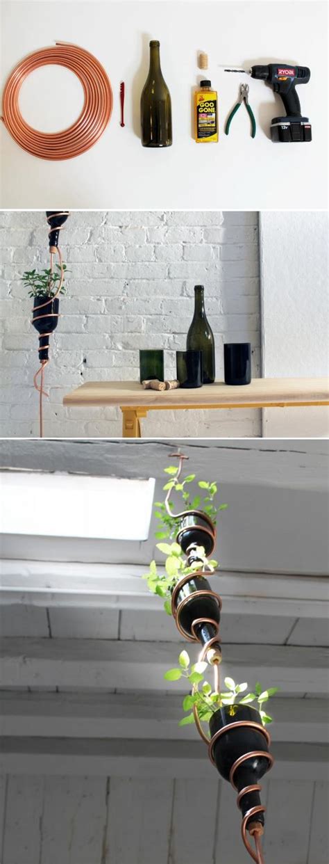 Turn Empty Wine Bottles Into A Hanging Herb Garden 101 Gardening