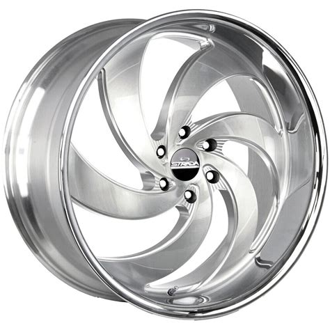 Set 4 Strada C06 Retro 6 24x10 6x55 24mm Brushed Ssl Wheels Rims