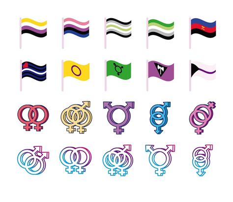 Bundle Of Genders Symbols Of Sexual Orientation And Flags Multi Style Icons 2565000 Vector Art